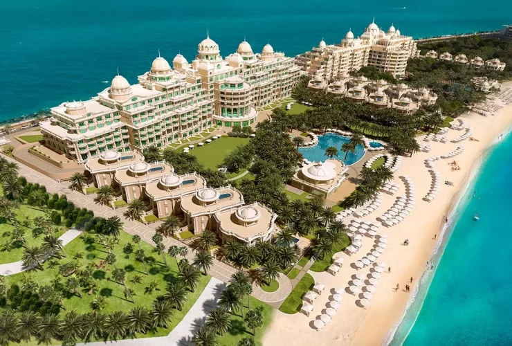 Raffles The Palm Dubai открывает двери 1 октября Здание и территория курортного отеля Raffles The Palm Dubai в Дубае, фото